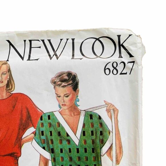 New Look Sewing Pattern #6827 Blouson Dress Neckline Option 80's UNCUT Sz 8 - 18 - Picture 2 of 5